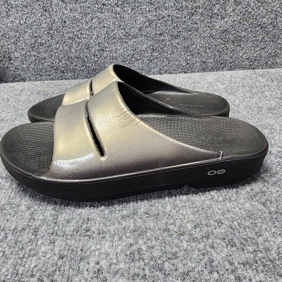 Oofos Ooahh Slate Black Slide Sandal Recovery Comfort Slip On Unisex M 9 W 11 - Picture 9 of 14